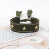 Pulsera de Correa con Borla de Remache de Estrella de Cinco Puntas, Pulsera Tejida de Estilo Étnico Colorido, Accesorios Transfronterizos de Estilo Mixto Multicolor