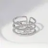 Anillos Abiertos Europeos y Americanos de Acero Inoxidable Transfronterizos para Mujer, Anillos Irregulares para Hombre, Anillos de Acero de Titanio Estilo Cool al por Mayor