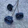 Materiales Florales Azul Niebla para Salones de Bodas, Materiales Florales de Rosa para Techos Altos, Decoración Suave para el Hogar al por Mayor, Arreglo Floral de Techo
