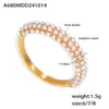 Joyería de Azúcar Moda Europea y Americana Anillo de Lujo con Diamantes Completos Acero Inoxidable Chapado en PVD Oro de 18k Anillo Incrustado con Perlas de Imitación para Mujer