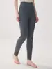 Leggings de punto de cintura alta para mujer, cálidos y adelgazantes para otoño e invierno, pantalones interiores elásticos ajustados, color liso, pantalones 100% lana pura