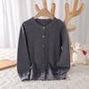 Suéter Cardigan Infantil Gola Redonda Transfronteiriço para Meninos e Meninas, Peça de Tricô Estilosa para Outono e Inverno, Macio e Amigo da Pele
