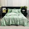Nuevo Estilo Colcha de Verano de Tencel Lavado Juego de Cuatro Piezas, Colcha de Verano de Seda Fresca, Colcha de Aire Acondicionado, Colcha Fina de Regalo de Verano Venta al por Mayor E18