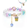 Pulsera de Cuentas de Vidrio Más Vendida Transfronteriza Taobao Fruta Unicornio Dibujos Animados Colgante de Aleación con Goteo de Aceite Regalo para Niños Femenino