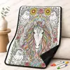 Manta de Flanela com Grafite de Unicórnio Manta de Lançar com Estampa Digital de Desenho Animado Manta de Sofá para Soneca Infantil Manta de Presente