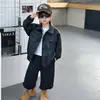 Chaqueta de Cuero Chaqueta para Niños Ropa de Primavera y Otoño 2026 Nuevo Estilo Primavera y Otoño Estilo Callejero Moderno Genial Niños Pequeños y Medianos Niños Ropa Guapa