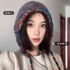 Gorro de lana con borlas estilo celebridad de Internet japonés para mujer otoño e invierno sombrero Lei Feng cielo coreano dulce lindo protección para las orejas gorro de punto con puntera