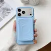 Porta-moedas Dopamine de silicone com padrão de ondas e compatibilidade magnética MagSafe, capa de celular de silicone líquido para iPhone 18 Pro