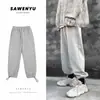 Pantalones Casuales Otoño 2025 Estilo Coreano para Hombre Modernos Holgados Juveniles con Lazo en la Pierna Estilo Hong Kong Marca Color Sólido Ropa Deportiva Casual
