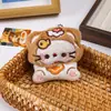 Adorable cabezal de peluche con colgante de gatito KT para mochilas de niñas, dijes para bolsos, llaveros de cangrejo y juguetes de peluche al por mayor