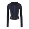 Conjunto de Sudadera con Capucha y Mangas Largas de Punto Nuevo Otoño 2026 para Mujer, Chaqueta de Cremallera de Color Sólido + Pantalones Acampanados Levanta Glúteos de Yoga