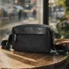 Bolso de Hombro Retro Transfronterizo para Hombre, Bolso Cruzado Versátil y de Moda en Piel Genuina