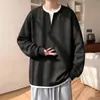 Moletom masculino de outono estilo americano, peso pesado, gola redonda, com design de padrão de losangos, uma peça de outer wear moderna para adolescentes, nova coleção 2026