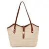 Bolsa Tote de Grande Capacidade, Novo Estilo Casual para o Dia a Dia, Férias na Praia, Bolsa de Ombro, Estilo Coreano, Tecida, Moderna, Versátil