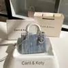 Nicho de Dropshipping bolsa Lady Dior jeans com strass modelo novo 2026 bolsa transversal de alta qualidade para o dia a dia atacado