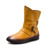 2020 inverno mais recente zíper lateral botas de couro artesanais tamanho grande botas baixas botas femininas botas Martin sapatos femininos de algodão