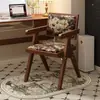 Silla de comedor estilo wabi-sabi, silla de uso doméstico de imitación madera, silla con respaldo de cojín suave estilo francés, silla para té de balcón, silla vintage Chandigarh