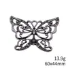 60x44mm 13.9g Color Plata Antigua Popular Comercio Exterior Pequeño Colgante Accesorio Colgante Hueco de Mariposa