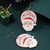 Brincos de Natal de madeira europeus e americanos Novos brincos de alce de desenho animado de Papai Noel moda feminina brincos de floco de neve transfronteiriços