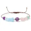 Pulseira Combinada de Bolas de Pedra Natural Nova Transfronteiriça Conjunto Flash de Ametista Pulseira Combinada Criativa Pulseira Trançada