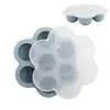 Recipiente de Silicone para Comida de Bebê com 7 Compartimentos e Tampa 136g Frescor Congelado Molde DIY para Bolo de Sorvete Molde de Silicone para Sorvete