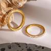 Jieding Europa y Estados Unidos joyería transfronteriza anillo de zirconita de acero inoxidable anillo con aire de alta gama anillo ins anillos de joyería de titanio de 18k