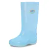 Botas de Lluvia de Gel de Moda de Caña Alta, Zapatos Impermeables Transparentes para Uso en Exteriores, Trabajo, Cocina, Botas de Lluvia Resistentes al Agua, Zapatos de Goma Antideslizantes para Mujer
