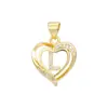 Colar de Coração com Pingente de Coração com Diamante, Letras Inglesas 26, Banho de Cobre Ouro 18K Real, Popular, Venda Quente Transfronteiriça, Atacado