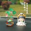 Koi Botella de Buena Suerte Adornos de Loto para Coche Adornos Creativos para Decoración de Coche Decoración Combinada para Consola de Coche a Juego