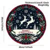 Decoração de placa de porta redonda de madeira de Natal, pingente de decoração de árvore de Natal para varanda externa, teca antiga Binxin