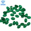 Esmeralda Ovalada superficie plana lisa resistente a altas temperaturas verde superficie de anillo nano piedra desnuda de esmeralda accesorios de joyería