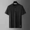 Dropshipping Verano Ultra-Delgada Camiseta Deportiva Casual de Seda de Morera de Manga Corta para Hombres Conjunto de Dos Piezas para Hombres de Mediana Edad
