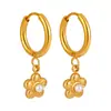 Brincos Pequenos de Florzinhas Novos, Requintados e Modernos Estilo Coreano Ins para Mulheres, Simples e Leve Luxo Aço Titânio Banhado a Ouro PVD Brincos Versáteis