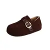 Zapatos de mujer sin cordones, con suela gruesa y forro de felpa, con plantillas ocultas para aumentar la altura, nuevo estilo invierno 2026, zapatos retro gruesos versátiles