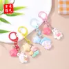Llavero de Conejo Estrella de Cinco Puntas Creativo DIY Aleación Cabeza de Conejo Decoración de Bolsa para Auriculares Cadena Colgante para Mochila Teléfono Móvil