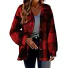 Roupas Femininas Transfronteiriças 2026 Nova Amazon Outono/Inverno Jaqueta de Lã de Cordeiro Xadrez com Bolsos Botão Casaco de Pelúcia