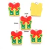 Serie Navideña de Resina DIY Colgante de Papá Noel Regalo Muñeco de Nieve Pulsera Llavero Colgante Decorativo W462