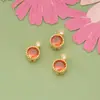 Venda Quente de Novo Produto Transfronteiriço Banhado a Cobre Ouro Real 18K DIY Inlaid Zircônia Colorida Brincos Pingente Colar Acessórios de Joias Semi-Acabados