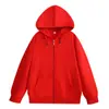 Sudadera con capucha de 260 g Otoño e Invierno Nuevo Estilo Rizo Cremallera Moda Casual Estilo Perezoso Cárdigan Color Sólido Top para Hombre