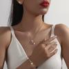 Joyería de Nudo Retorcido Estilo Ins Europeo y Americano Traje para Mujer Collar Creativo de Zirconia Aretes Anillo Traje Twist Joyería