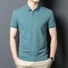 Camisa Polo Casual para Hombre Modelo Nuevo 2026 con Seda de Morera y Algodón Piqué, Manga Corta, Cierre de Cremallera, Camiseta de Color Sólido