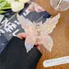 Pinza para el pelo de sirena iridiscente estilo coreano, pinza grande de acetato imitación para mujer, pasador simple para la parte trasera de la cabeza, pinza de tiburón de acetato