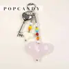Acrílico Coração Grande Coração de Pêssego Acessórios DIY Bolsa Pendurada Corrente de Celular Material Pulseira de Miçangas Feita à Mão Chaveiro Miçangas