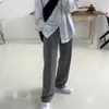 Pantalones de Traje Casual Ligeros de Lujo Estilo Japonés para Hombre, Pantalones de Vestir Negros Caídos, Pantalones Largos Rectos Sueltos de Pierna Ancha