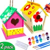 Venta al por mayor transfronteriza Juguetes educativos Graffiti creativo Pintura infantil DIY Casa de pájaros de madera Set de casa de pájaros colgante para exteriores