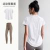 Traje de Ropa de Yoga de Malla para Mujer Ropa de Entrenamiento de Pilates Manga Corta Delgado Holgado Secado Rápido Running Deportes Fitness Top