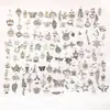 Set Mixto de 100 Colgantes Pequeños de Aleación de Plata de Xizang para Collares, Pulseras, Pendientes y Colgantes, Kit de Materiales Hechos a Mano para DIY, Accesorios de Joyería