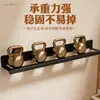 Porta-toallas con Ventosa y Textura de Madera de Nogal, Estante de Almacenamiento para Baño sin Taladro, Portatoallas de Baño de una Barra, Estante de Almacenamiento para Tocador