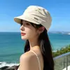 Sombrero de Equitación de Algodón y Lino Retro Japonés para Mujer, Nuevo Estilo Primavera y Verano, Boina Artística, Sombrilla, Gorra de Periodista Adelgazante