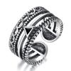Anillo Yintai de Plata Gruesa Chapada Vintage Estilo Japonés y Coreano Anillo de Plata Antigua Simple Personalizado de Moda para Índice para Hombres y Mujeres